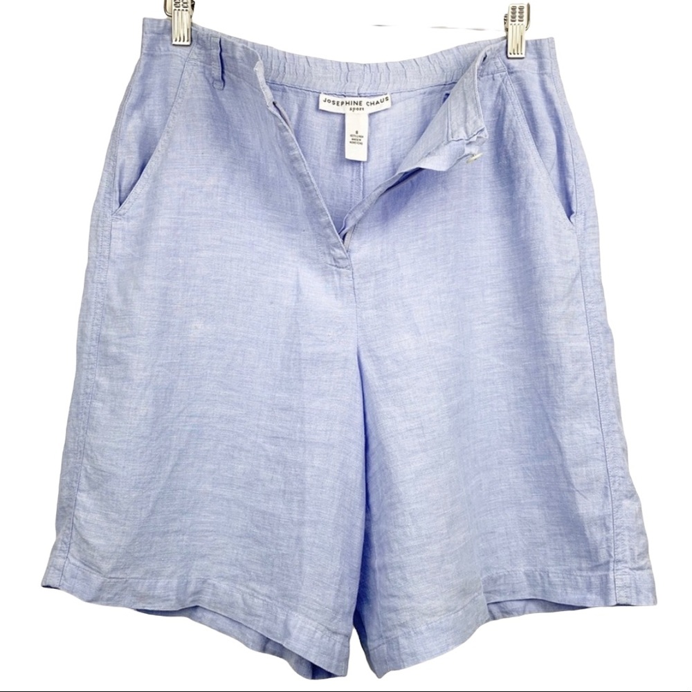 Josephine Chaus Sport Linen Blue Shorts S
